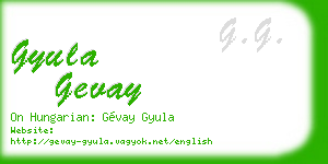 gyula gevay business card
