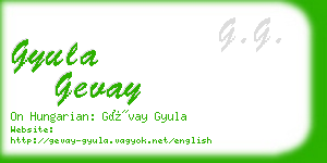 gyula gevay business card